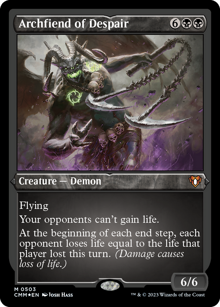 Archfiend of Despair (CMM-503) - Commander Masters Etched Foil - Premium MTG Single from Wizards of the Coast - Just $7.39! Shop now at Game Crave Tournament Store