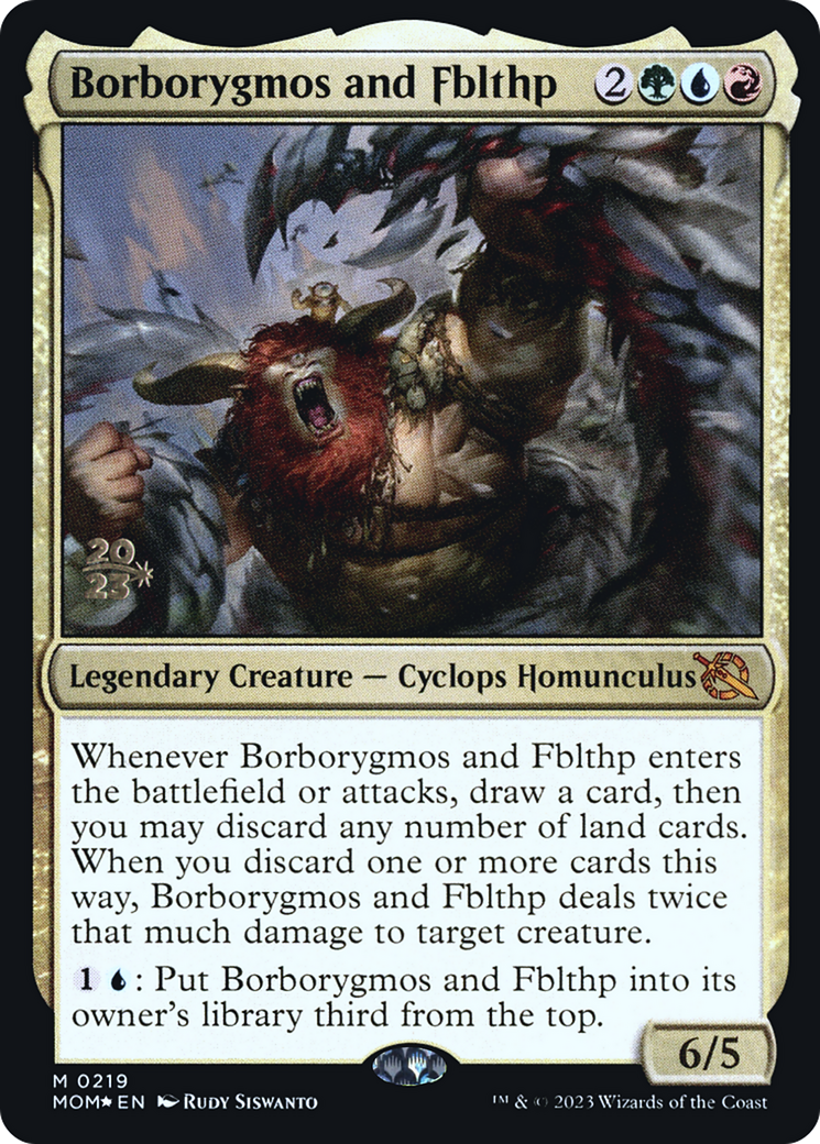Borborygmos and Fblthp (PMOM-219S) - March of the Machine Promos Foil - Premium MTG Single from Wizards of the Coast - Just $0.74! Shop now at Game Crave Tournament Store