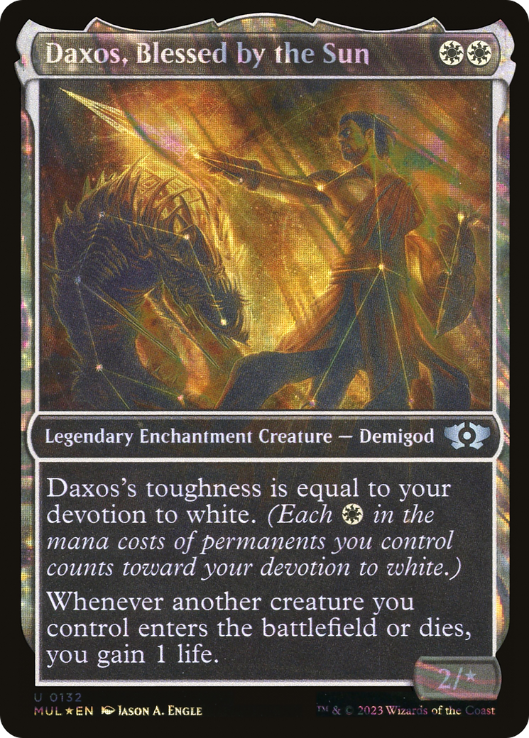 Daxos, Blessed by the Sun (MUL-132) - Multiverse Legends: (Showcase, nyxtouched) Foil - Premium MTG Single from Wizards of the Coast - Just $0.19! Shop now at Game Crave Tournament Store