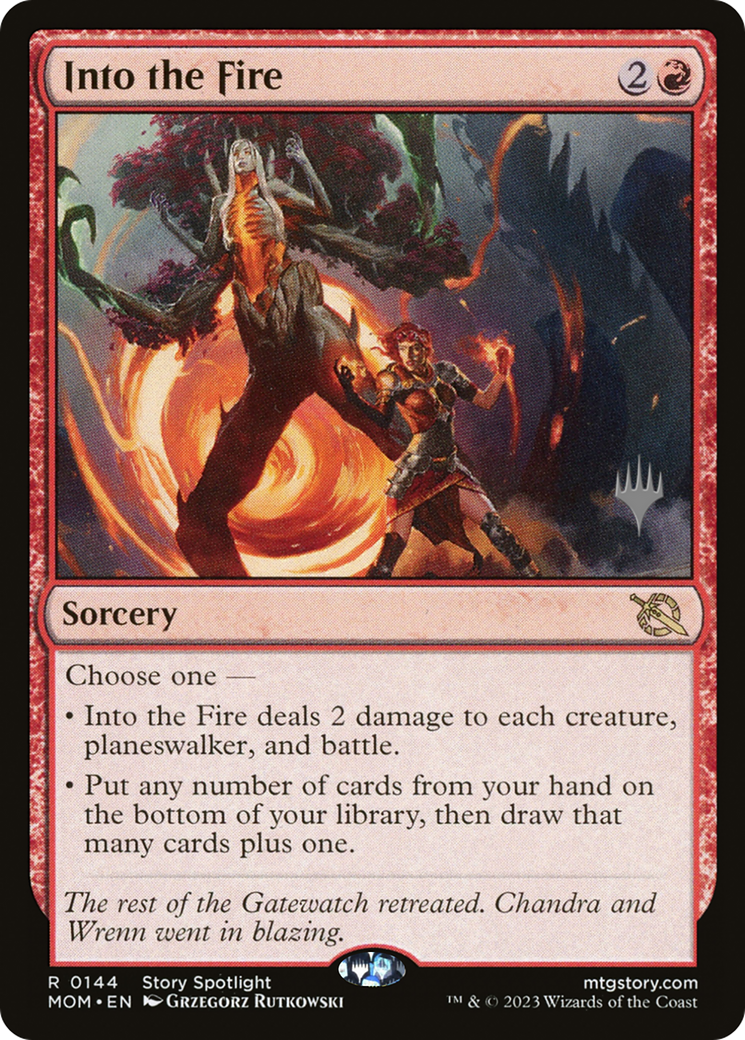 Into the Fire (PMOM-144P) - March of the Machine Promos Foil - Premium MTG Single from Wizards of the Coast - Just $0.08! Shop now at Game Crave Tournament Store