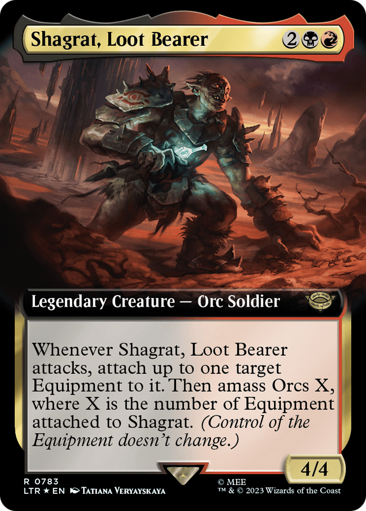 Shagrat, Loot Bearer (LTR-783) - The Lord of the Rings: Tales of Middle-earth: (Extended Art) Foil - Premium MTG Single from Wizards of the Coast - Just $0.08! Shop now at Game Crave Tournament Store