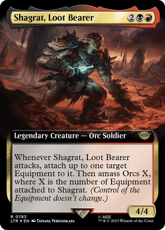Shagrat, Loot Bearer (LTR-783) - The Lord of the Rings: Tales of Middle-earth: (Extended Art) Foil - Premium MTG Single from Wizards of the Coast - Just $0.08! Shop now at Game Crave Tournament Store