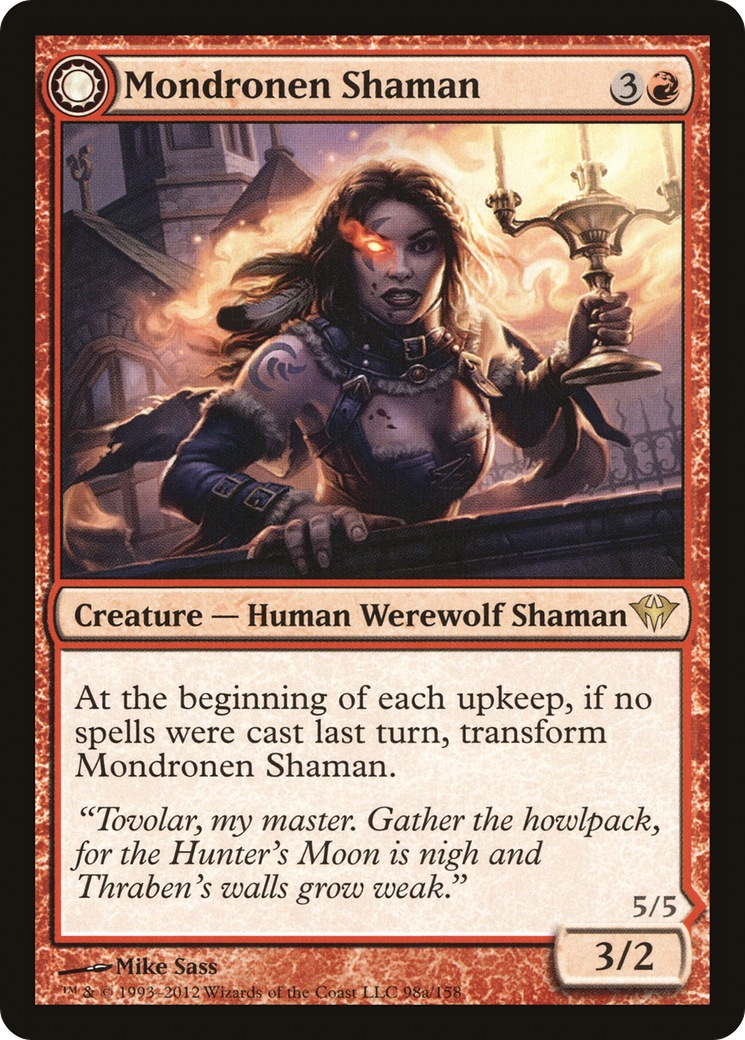Mondronen Shaman // Tovolar's Magehunter (DKA-098) - Dark Ascension: (Double Faced Transform) Foil - Premium MTG Single from Wizards of the Coast - Just $0.80! Shop now at Game Crave Tournament Store