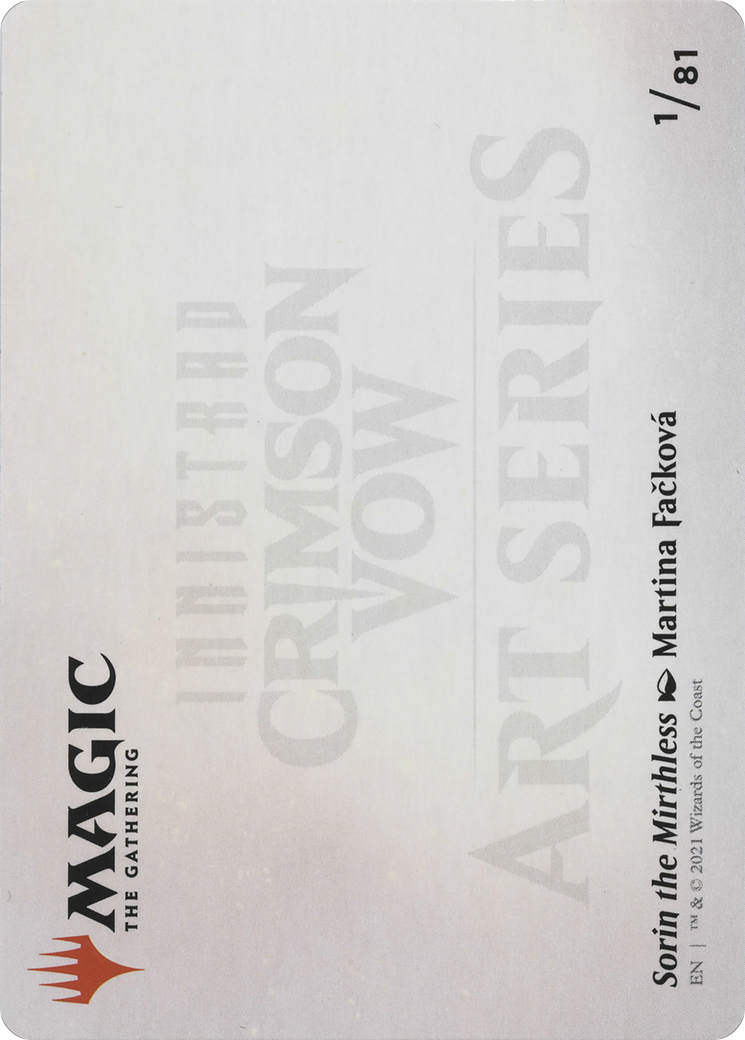 Sorin the Mirthless // Sorin the Mirthless (AVOW-001) - Crimson Vow Art Series (Borderless) Foil - Premium MTG Single from Wizards of the Coast - Just $0! Shop now at Game Crave Tournament Store
