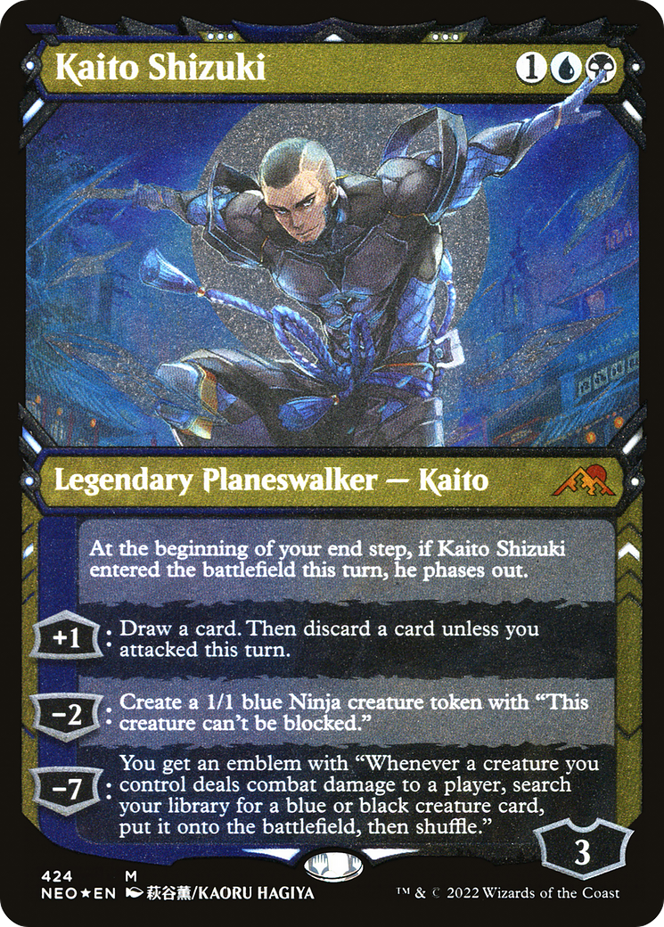 Kaito Shizuki (NEO-424) - Kamigawa: Neon Dynasty: (Showcase) Etched Foil - Premium MTG Single from Wizards of the Coast - Just $11.77! Shop now at Game Crave Tournament Store