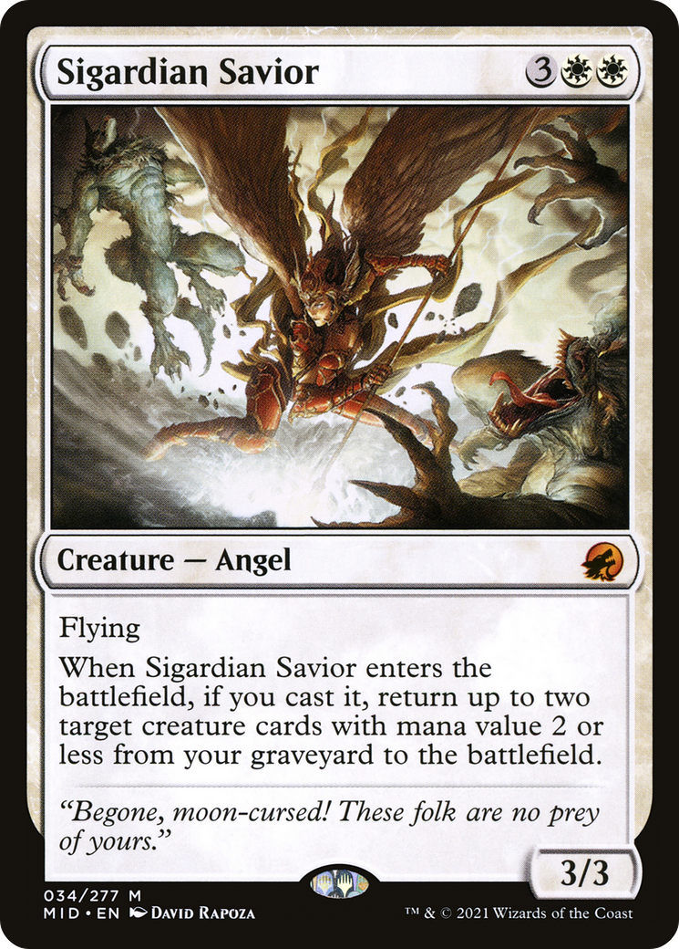 Sigardian Savior (MID-034) - Innistrad: Midnight Hunt - Premium MTG Single from Wizards of the Coast - Just $0.08! Shop now at Game Crave Tournament Store