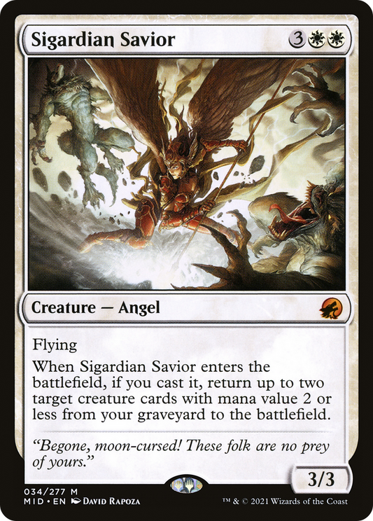 Sigardian Savior (MID-034) - Innistrad: Midnight Hunt - Premium MTG Single from Wizards of the Coast - Just $0.08! Shop now at Game Crave Tournament Store