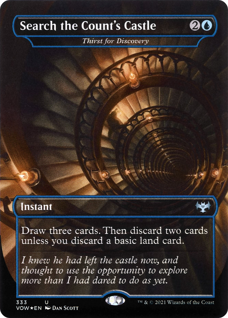 Thirst for Discovery (VOW-333) - Innistrad: Crimson Vow / Search the Count's Castle (Borderless) - Premium MTG Single from Wizards of the Coast - Just $0.25! Shop now at Game Crave Tournament Store
