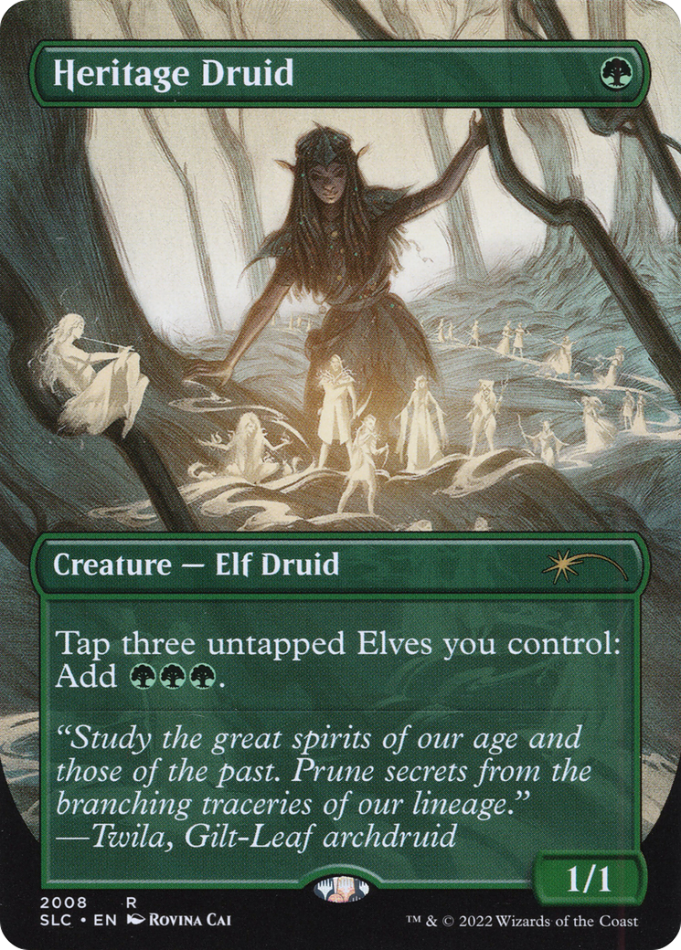 Heritage Druid (SLC-2008) - Secret Lair 30th Anniversary Countdown Kit (Borderless) Foil - Premium MTG Single from Wizards of the Coast - Just $1.25! Shop now at Game Crave Tournament Store
