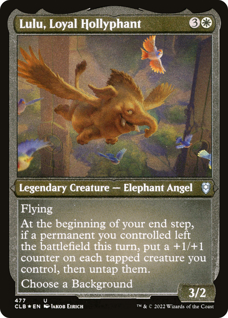Lulu, Loyal Hollyphant (CLB-477) - Commander Legends: Battle for Baldur's Gate Etched Foil - Premium MTG Single from Wizards of the Coast - Just $0.08! Shop now at Game Crave Tournament Store