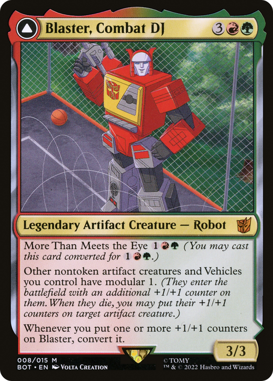 Blaster, Combat DJ // Blaster, Morale Booster (BOT-008) - Transformers: (convertdfc) - Premium MTG Single from Wizards of the Coast - Just $0.12! Shop now at Game Crave Tournament Store