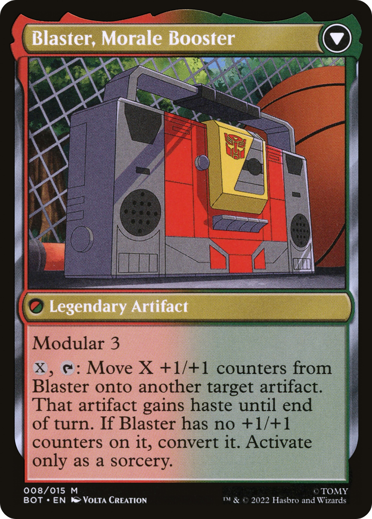 Blaster, Combat DJ // Blaster, Morale Booster (BOT-008) - Transformers: (convertdfc) - Premium MTG Single from Wizards of the Coast - Just $0.12! Shop now at Game Crave Tournament Store