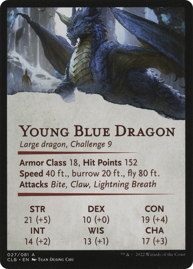 Young Blue Dragon // Young Blue Dragon (ACLB-027) - Battle for Baldur's Gate Art Series (Borderless) - Premium MTG Single from Wizards of the Coast - Just $0! Shop now at Game Crave Tournament Store