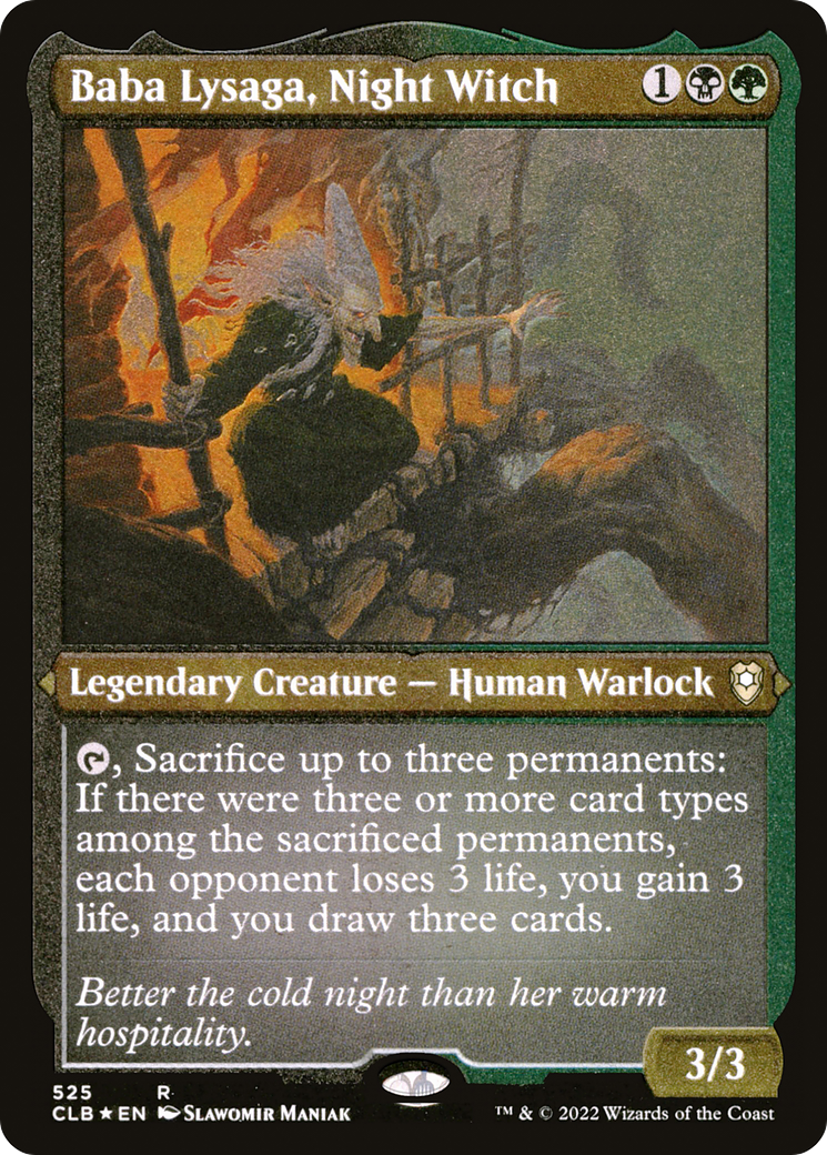 Baba Lysaga, Night Witch (CLB-525) - Commander Legends: Battle for Baldur's Gate Etched Foil - Premium MTG Single from Wizards of the Coast - Just $0.08! Shop now at Game Crave Tournament Store