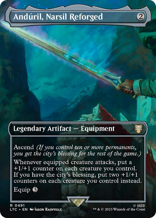 Andúril, Narsil Reforged (LTC-491) - Tales of Middle-earth Commander (Borderless) - Premium MTG Single from Wizards of the Coast - Just $1.89! Shop now at Game Crave Tournament Store