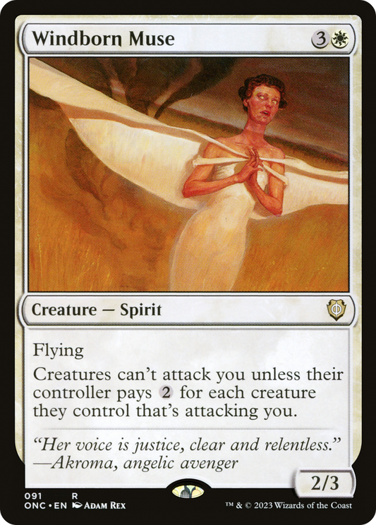 Windborn Muse (ONC-091) - Phyrexia: All Will Be One Commander - Premium MTG Single from Wizards of the Coast - Just $0.50! Shop now at Game Crave Tournament Store