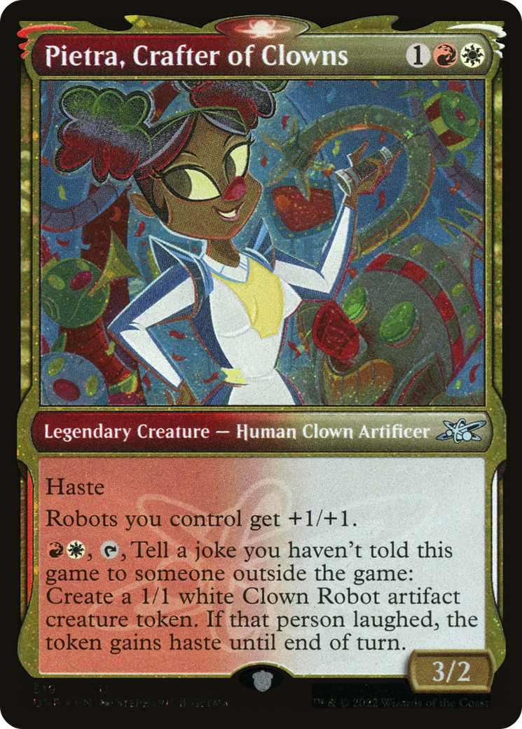 Pietra, Crafter of Clowns (UNF-519) - Unfinity: (Showcase) Foil - Premium MTG Single from Wizards of the Coast - Just $0.08! Shop now at Game Crave Tournament Store