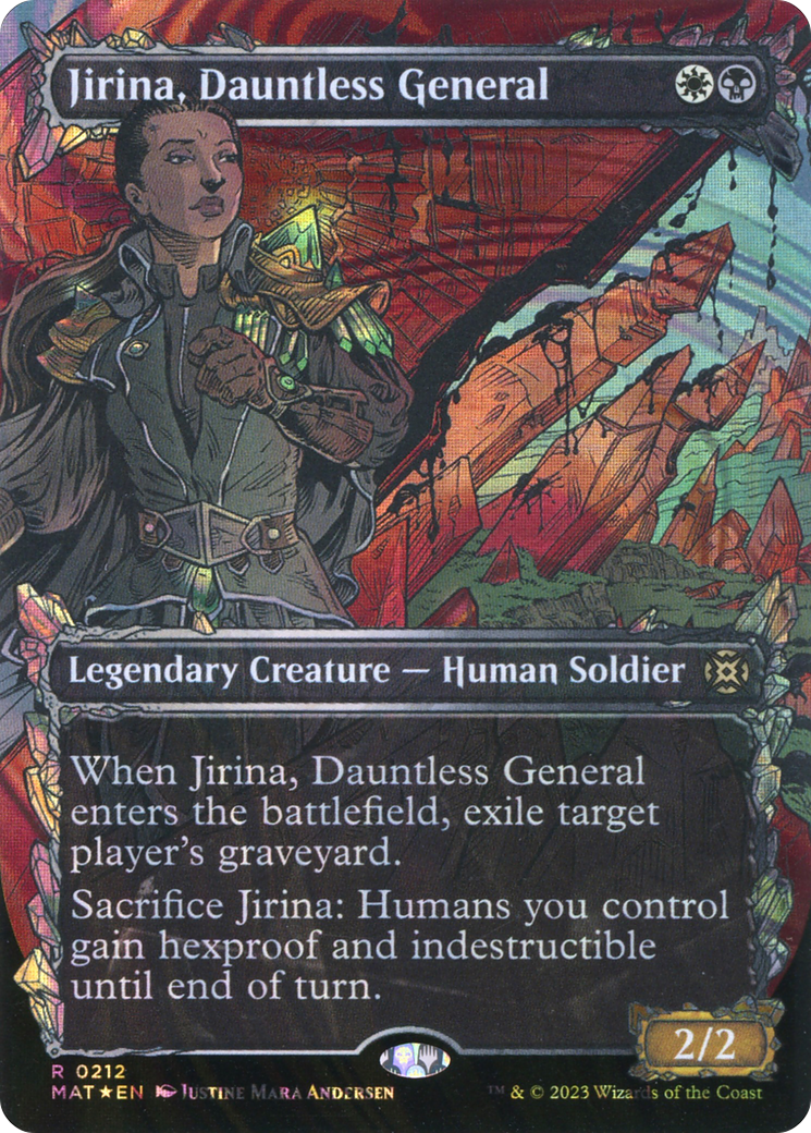 Jirina, Dauntless General (MAT-212) - March of the Machine: The Aftermath: (Showcase) (Borderless) Foil - Premium MTG Single from Wizards of the Coast - Just $2.04! Shop now at Game Crave Tournament Store
