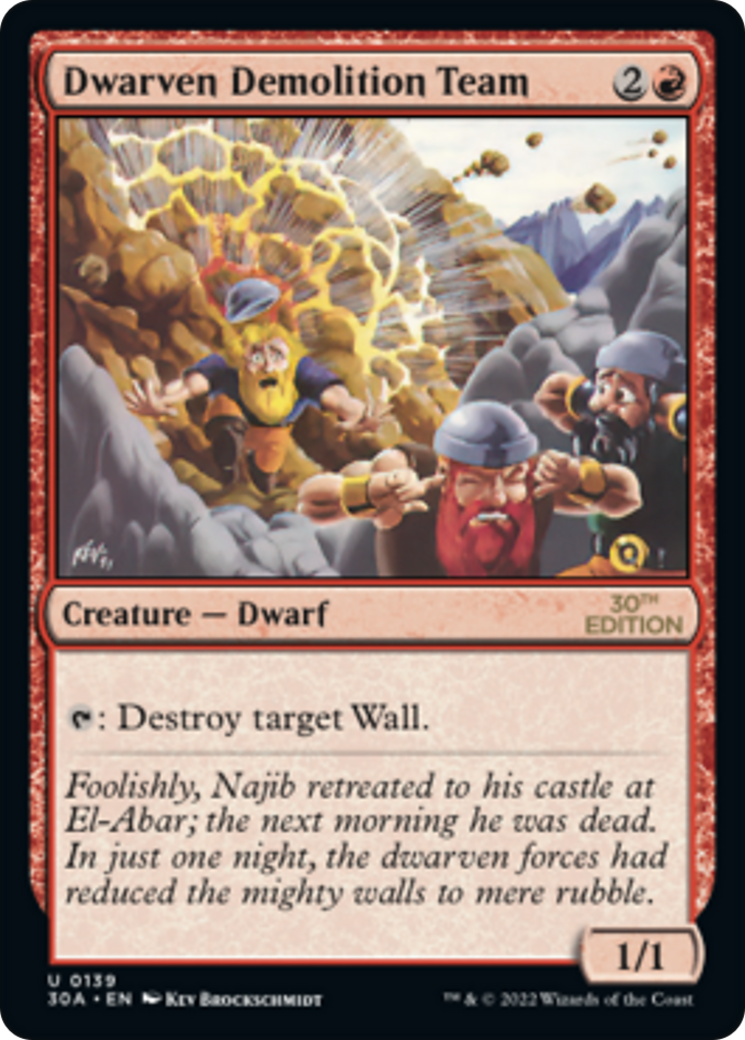 Dwarven Demolition Team (30A-139) - 30th Anniversary Edition - Premium MTG Single from Wizards of the Coast - Just $1.07! Shop now at Game Crave Tournament Store