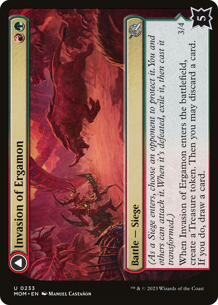 Invasion of Ergamon // Truga Cliffcharger (MOM-233) - March of the Machine - Premium MTG Single from Wizards of the Coast - Just $0.08! Shop now at Game Crave Tournament Store