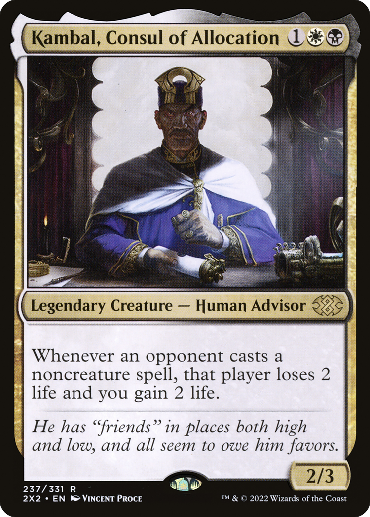 Kambal, Consul of Allocation (2X2-237) - Double Masters 2022 - Premium MTG Single from Wizards of the Coast - Just $5.27! Shop now at Game Crave Tournament Store