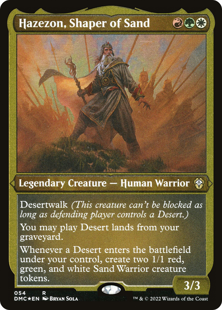 Hazezon, Shaper of Sand (DMC-054) - Dominaria United Commander Etched Foil - Premium MTG Single from Wizards of the Coast - Just $0.08! Shop now at Game Crave Tournament Store