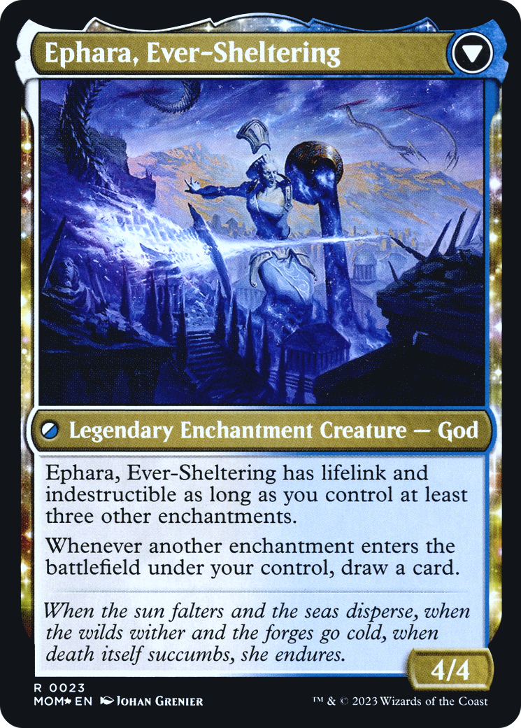Invasion of Theros // Ephara, Ever-Sheltering (PMOM-23S) - March of the Machine Promos: (nyxtouched) Foil - Premium MTG Single from Wizards of the Coast - Just $1.32! Shop now at Game Crave Tournament Store