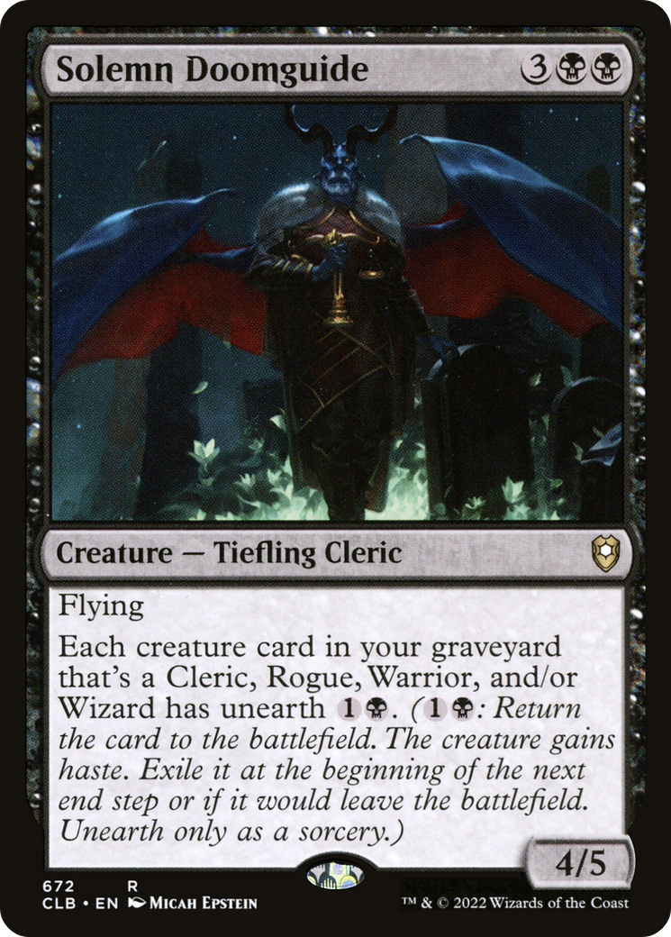 Solemn Doomguide (CLB-672) - Commander Legends: Battle for Baldur's Gate - Premium MTG Single from Wizards of the Coast - Just $0.08! Shop now at Game Crave Tournament Store