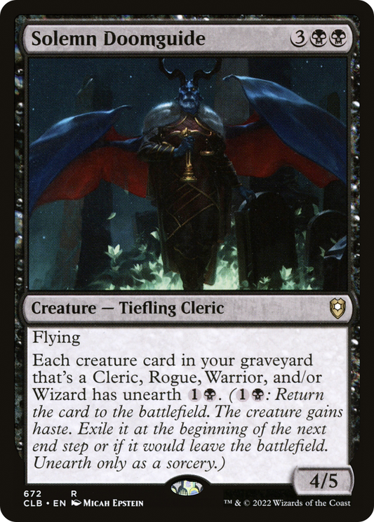 Solemn Doomguide (CLB-672) - Commander Legends: Battle for Baldur's Gate - Premium MTG Single from Wizards of the Coast - Just $0.08! Shop now at Game Crave Tournament Store