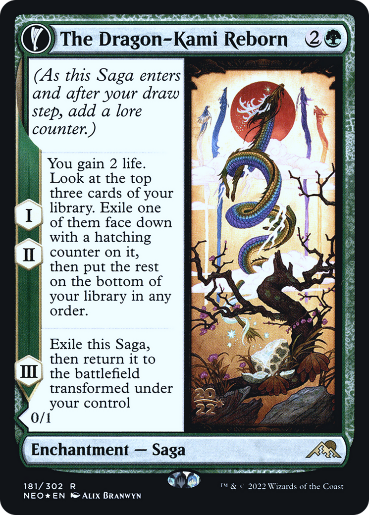 The Dragon-Kami Reborn // Dragon-Kami's Egg (PNEO-181S) - Kamigawa: Neon Dynasty Promos: (fandfc) Foil - Premium MTG Single from Wizards of the Coast - Just $0.11! Shop now at Game Crave Tournament Store