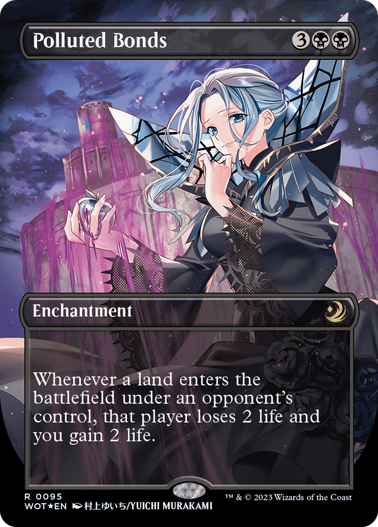 Polluted Bonds (WOT-095) - Wilds of Eldraine: Enchanting Tales (Borderless) Foil - Premium MTG Single from Wizards of the Coast - Just $13.41! Shop now at Game Crave Tournament Store