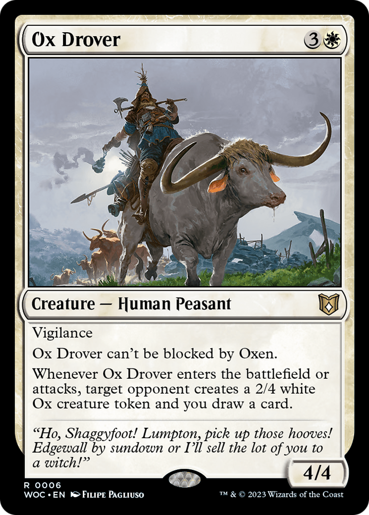 Ox Drover (WOC-006) - Wilds of Eldraine Commander - Premium MTG Single from Wizards of the Coast - Just $0.08! Shop now at Game Crave Tournament Store