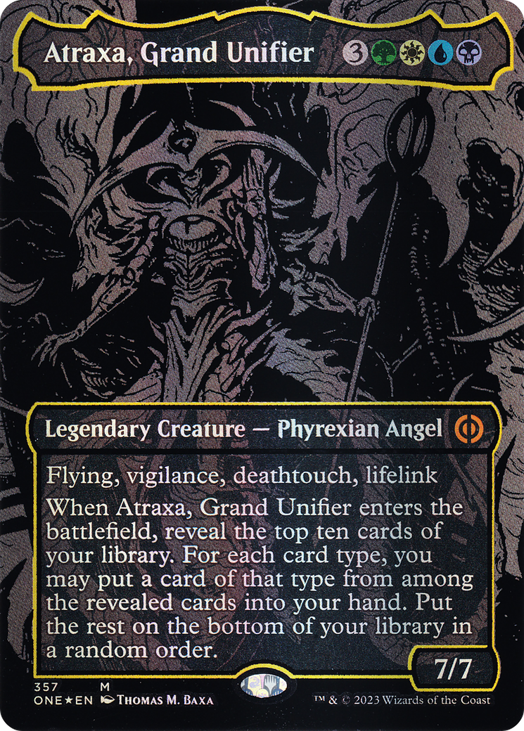Atraxa, Grand Unifier (ONE-357) - Phyrexia: All Will Be One (Borderless) Foil - Premium MTG Single from Wizards of the Coast - Just $62.22! Shop now at Game Crave Tournament Store