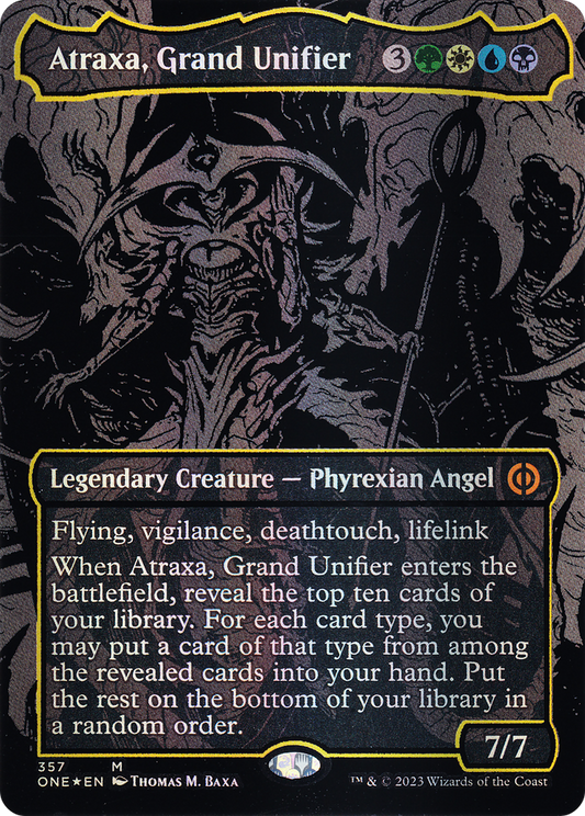 Atraxa, Grand Unifier (ONE-357) - Phyrexia: All Will Be One (Borderless) Foil - Premium MTG Single from Wizards of the Coast - Just $62.22! Shop now at Game Crave Tournament Store