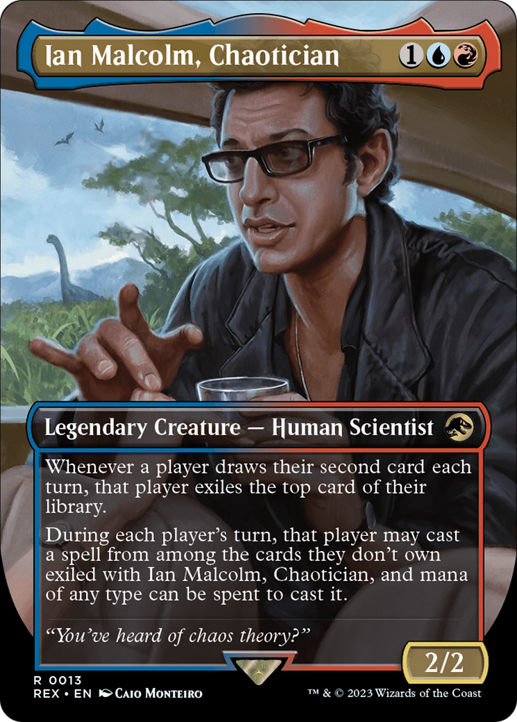 Ian Malcolm, Chaotician (REX-013) - Jurassic World Collection (Borderless) - Premium MTG Single from Wizards of the Coast - Just $0.88! Shop now at Game Crave Tournament Store