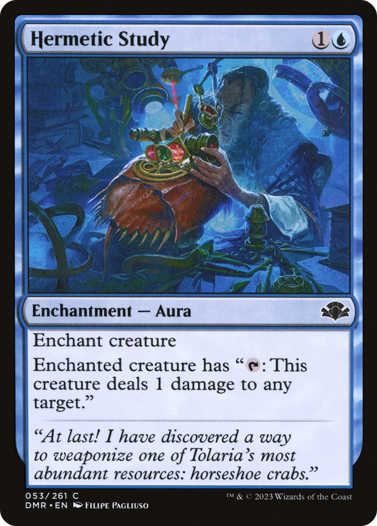 Hermetic Study (DMR-053) - Dominaria Remastered - Premium MTG Single from Wizards of the Coast - Just $0.08! Shop now at Game Crave Tournament Store