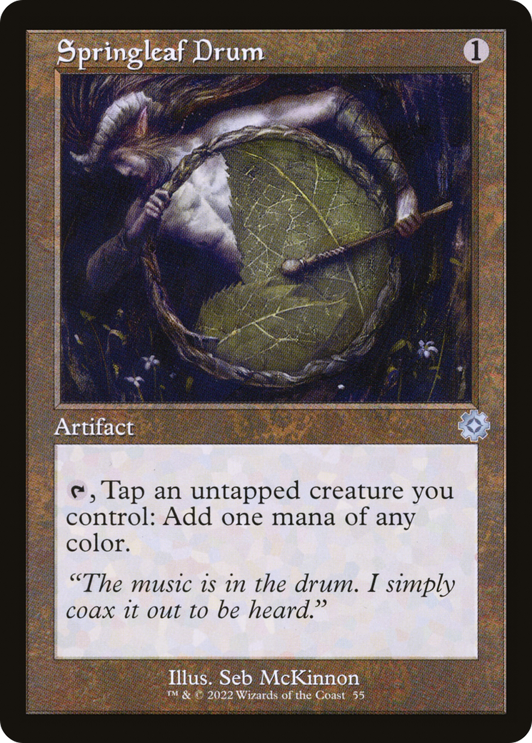 Springleaf Drum (BRR-055) - The Brothers' War Retro Artifacts Foil - Premium MTG Single from Wizards of the Coast - Just $0.09! Shop now at Game Crave Tournament Store