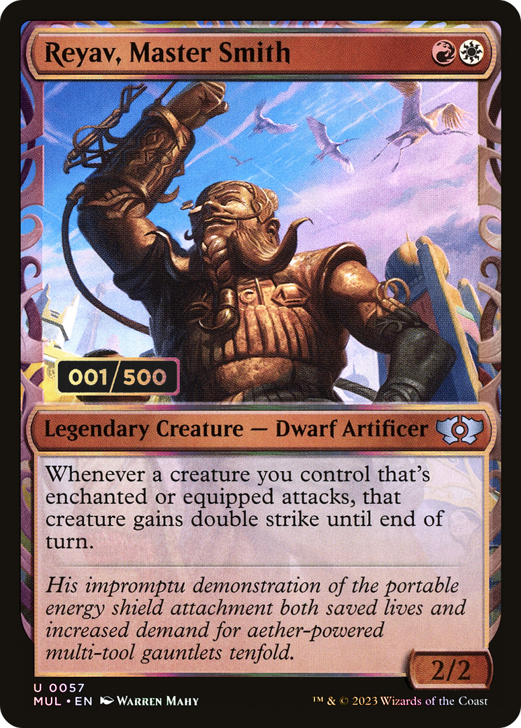 Reyav, Master Smith (MUL-187Z) - Multiverse Legends: (Showcase) Foil - Premium MTG Single from Wizards of the Coast - Just $21.28! Shop now at Game Crave Tournament Store
