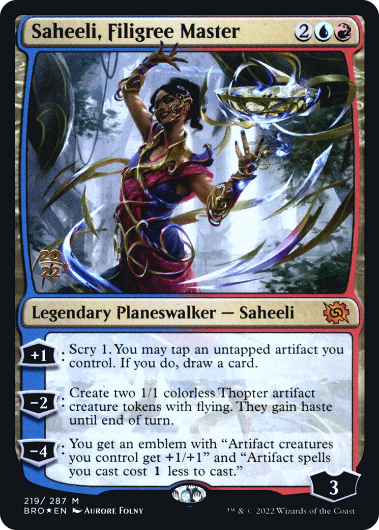 Saheeli, Filigree Master (PBRO-219S) - The Brothers' War Promos Foil - Premium MTG Single from Wizards of the Coast - Just $0.32! Shop now at Game Crave Tournament Store