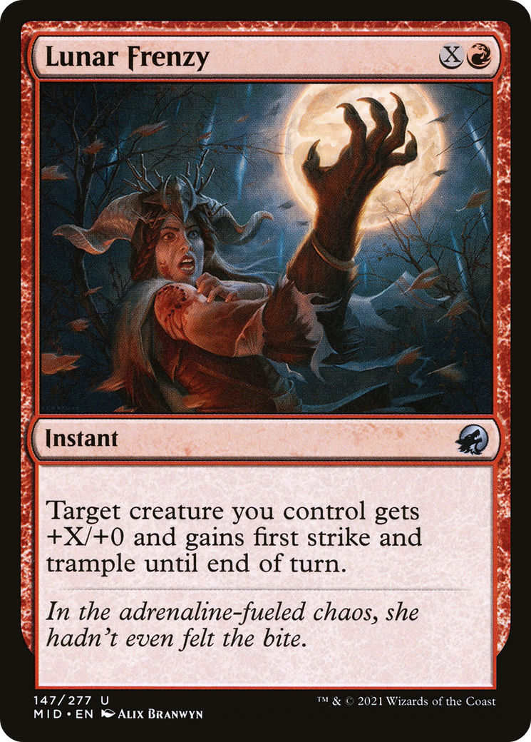 Lunar Frenzy (MID-147) - Innistrad: Midnight Hunt Foil - Premium MTG Single from Wizards of the Coast - Just $0.08! Shop now at Game Crave Tournament Store