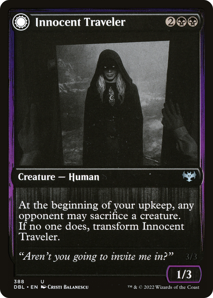 Innocent Traveler // Malicious Invader (DBL-388) - Innistrad: Double Feature: (Double Faced Transform) - Premium MTG Single from Wizards of the Coast - Just $0.08! Shop now at Game Crave Tournament Store