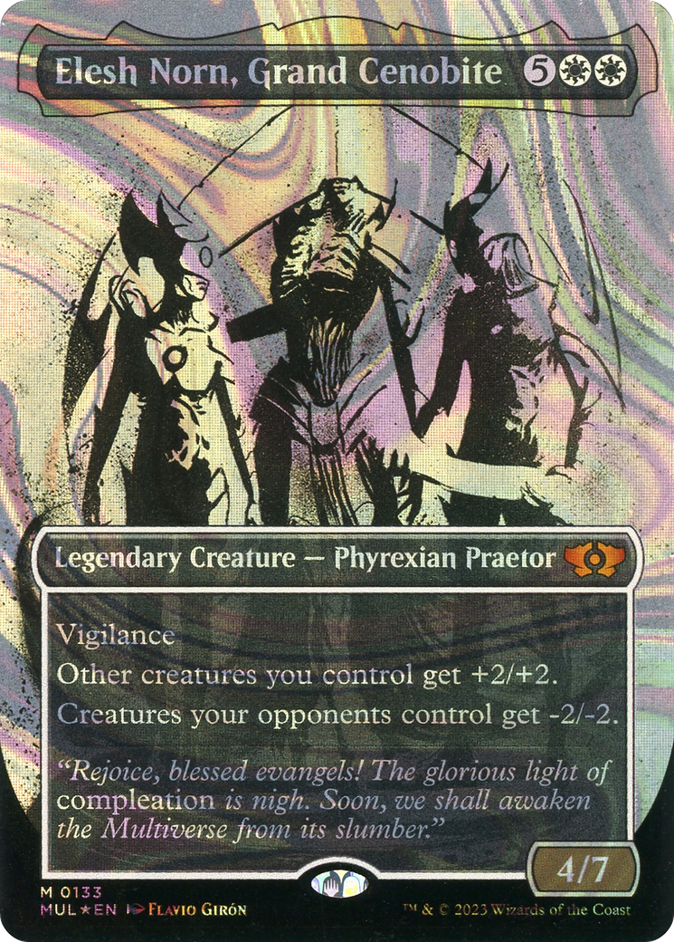 Elesh Norn, Grand Cenobite (MUL-133) - Multiverse Legends: (Showcase) (Borderless) Foil - Premium MTG Single from Wizards of the Coast - Just $13.63! Shop now at Game Crave Tournament Store