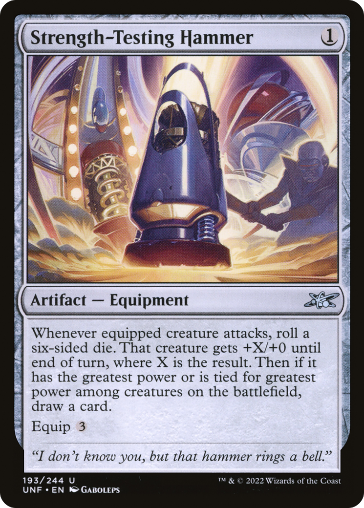 Strength-Testing Hammer (UNF-193) - Unfinity - Premium MTG Single from Wizards of the Coast - Just $0.11! Shop now at Game Crave Tournament Store