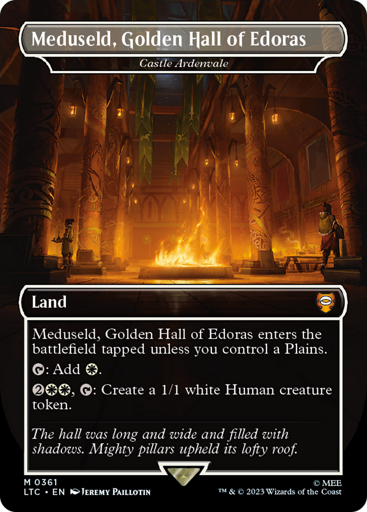 Castle Ardenvale (LTC-361) - Tales of Middle-earth Commander / Meduseld, Golden Hall of Edoras (Borderless) - Premium MTG Single from Wizards of the Coast - Just $1.52! Shop now at Game Crave Tournament Store