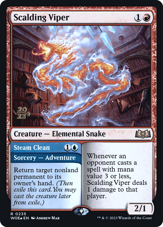 Scalding Viper // Steam Clean (PWOE-235S) - Wilds of Eldraine Promos Foil - Premium MTG Single from Wizards of the Coast - Just $0.50! Shop now at Game Crave Tournament Store