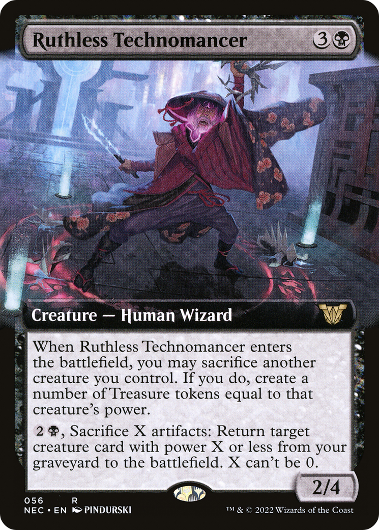 Ruthless Technomancer (NEC-056) - Neon Dynasty Commander: (Extended Art) - Premium MTG Single from Wizards of the Coast - Just $1.61! Shop now at Game Crave Tournament Store