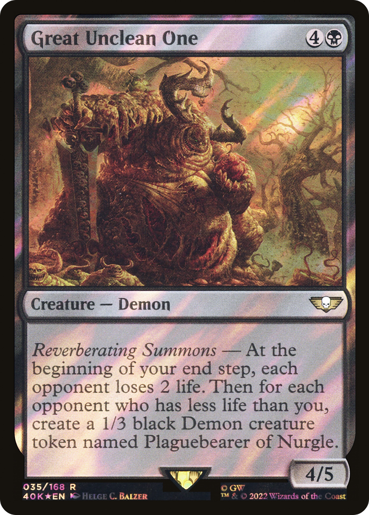 Great Unclean One (40K-35★) - Warhammer 40,000 Commander Foil - Premium MTG Single from Wizards of the Coast - Just $1.90! Shop now at Game Crave Tournament Store