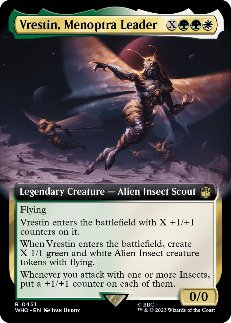 Vrestin, Menoptra Leader (WHO-451) - Doctor Who: (Extended Art) - Premium MTG Single from Wizards of the Coast - Just $0.12! Shop now at Game Crave Tournament Store
