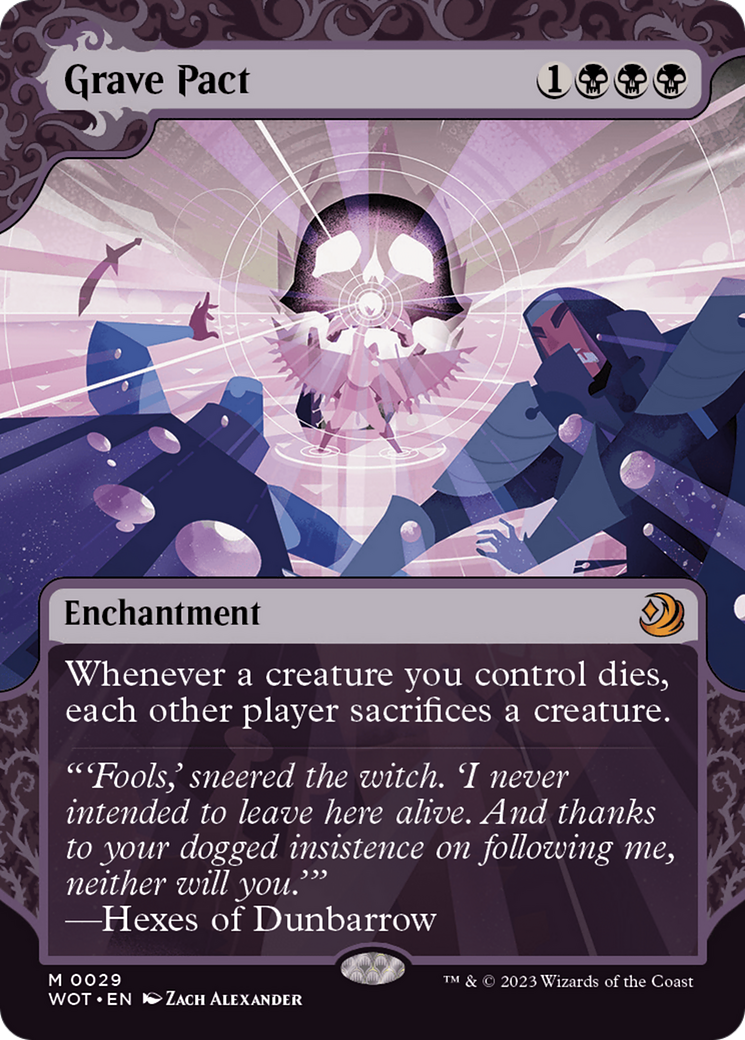 Grave Pact (WOT-029) - Wilds of Eldraine: Enchanting Tales: (Showcase) (Borderless) - Premium MTG Single from Wizards of the Coast - Just $3.77! Shop now at Game Crave Tournament Store