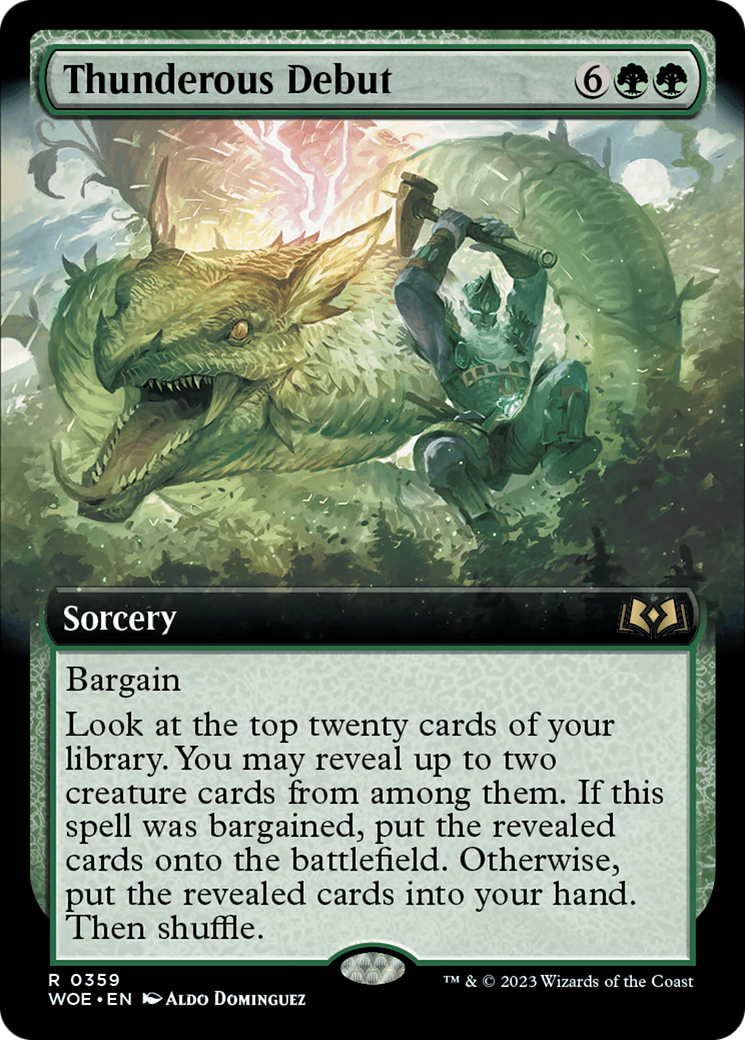 Thunderous Debut (WOE-359) - Wilds of Eldraine: (Extended Art) - Premium MTG Single from Wizards of the Coast - Just $0.25! Shop now at Game Crave Tournament Store